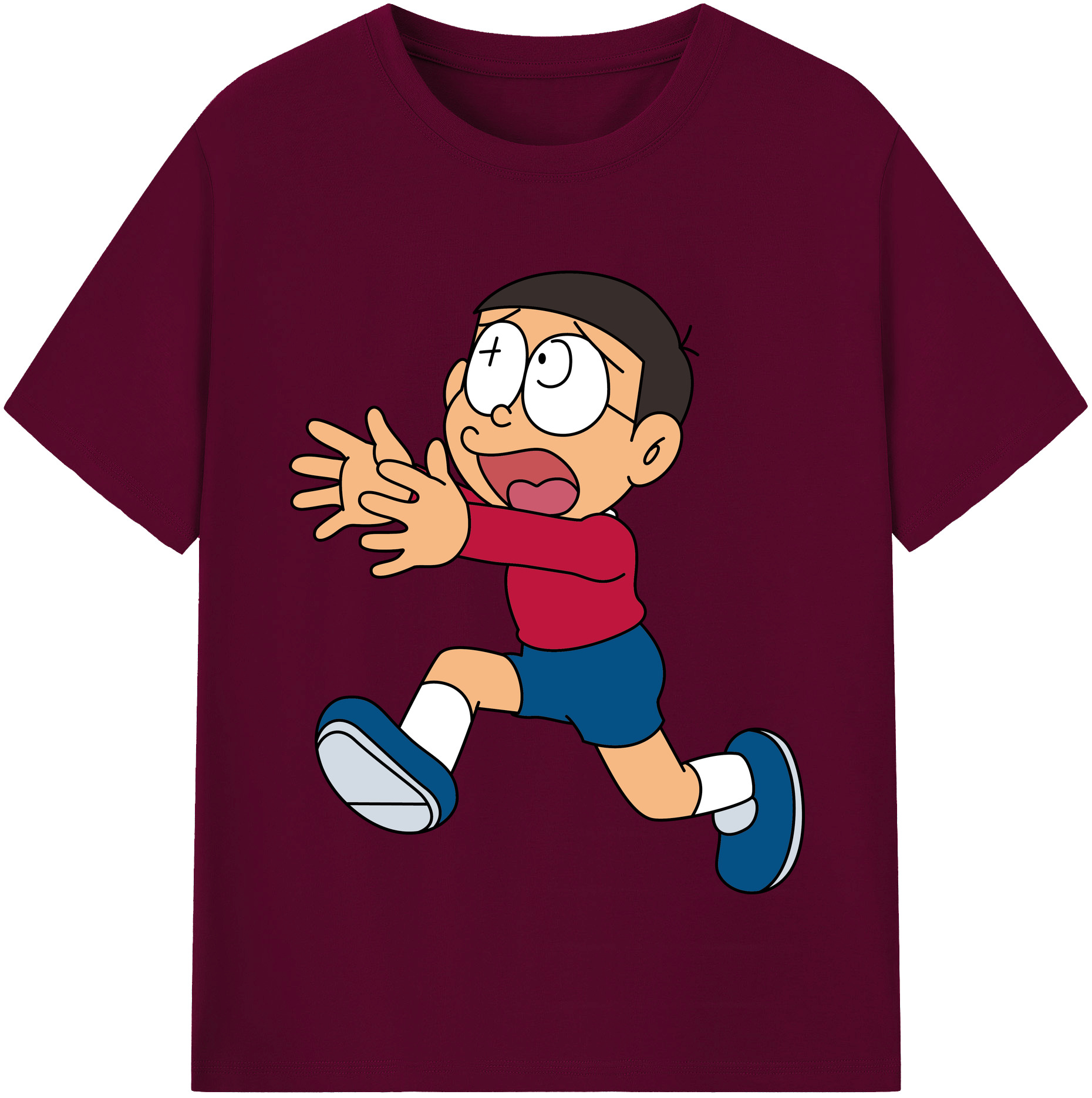 （画像用） ドラえもん 野比 のび太 Doraemon Nobita Nobi レディースカジュアルプリントTシャツ（綿100％）